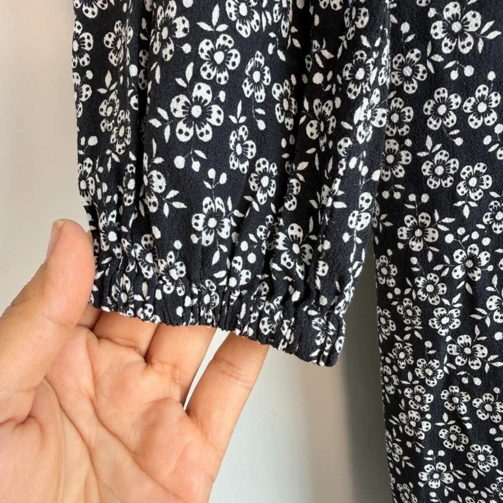 Boden Floral Maxi Dress Sz 12 Button Front Peter Pan Collar Cottagecore Modest - Picture 6 of 10